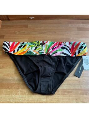 La Blanca Multi Color, Foldover Banded Hipster Bikini size 16